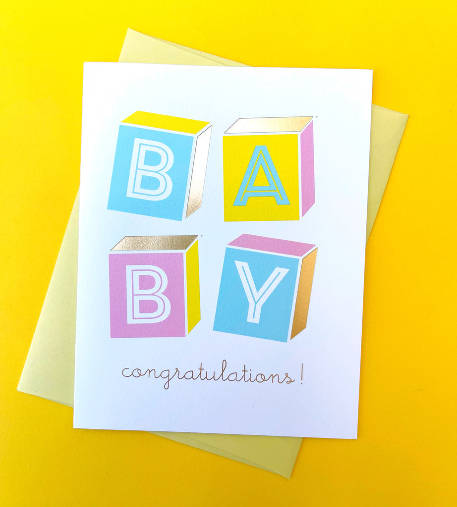 Baby Blocks Congrats (full size card)