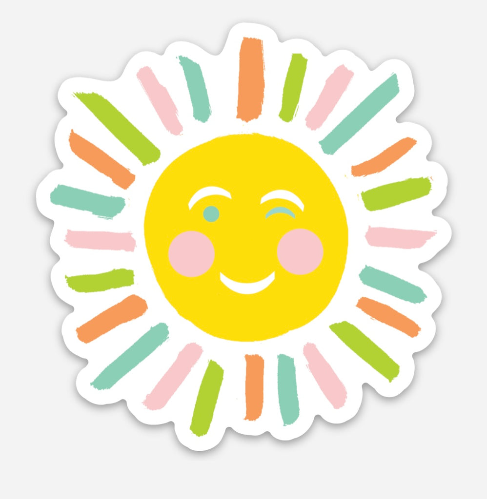 Winking Sun Sticker