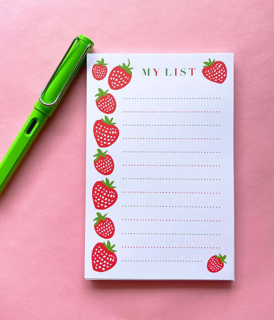Strawberries Happy Notepad