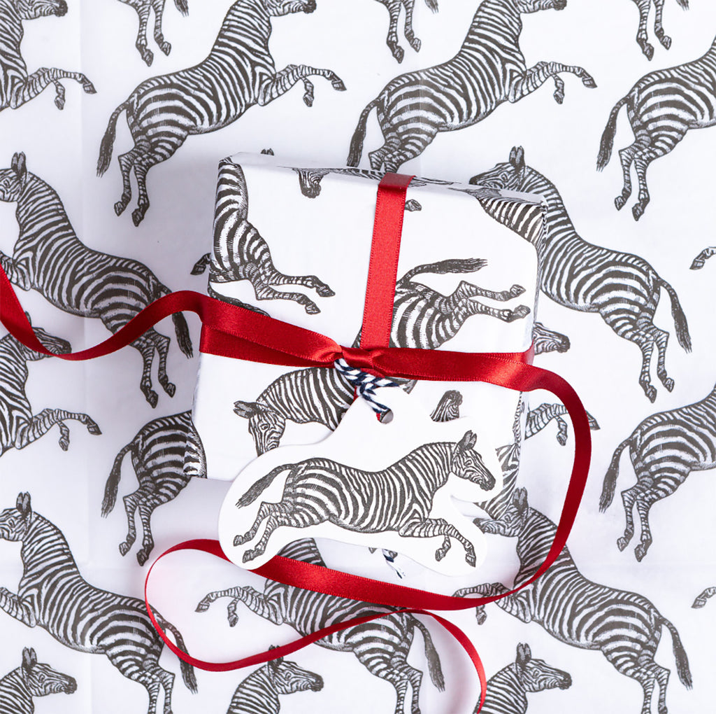 Letterpress Zebra Gift Tag