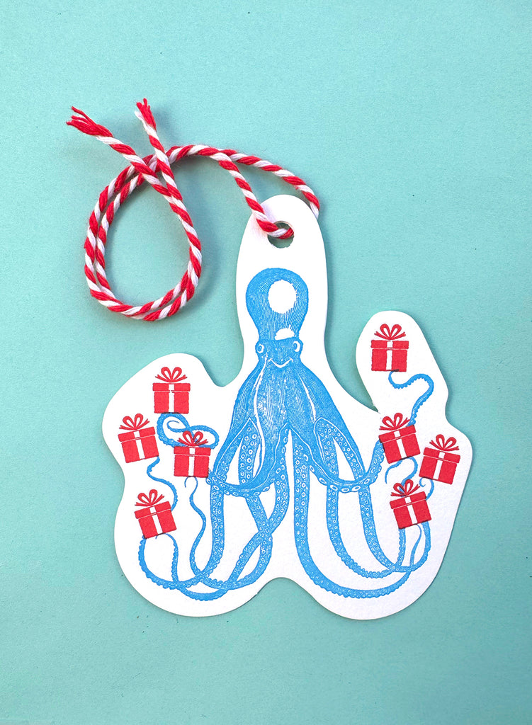 Letterpress Octopus Gift Tag